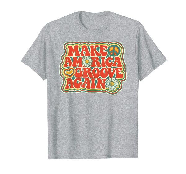 

Make America Groove Again | Vintage Pop Design Daisy Peace T-Shirt, Mainly pictures