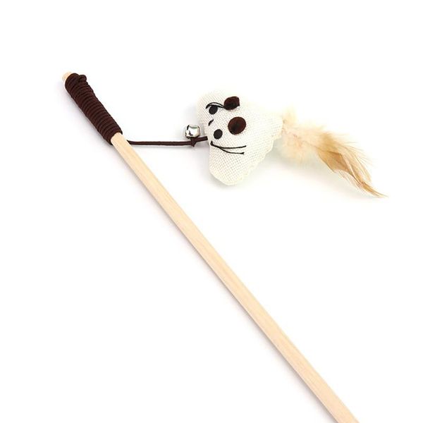 

cat toys 1pc stick toy wood rod small chasing bell teaser play wand for