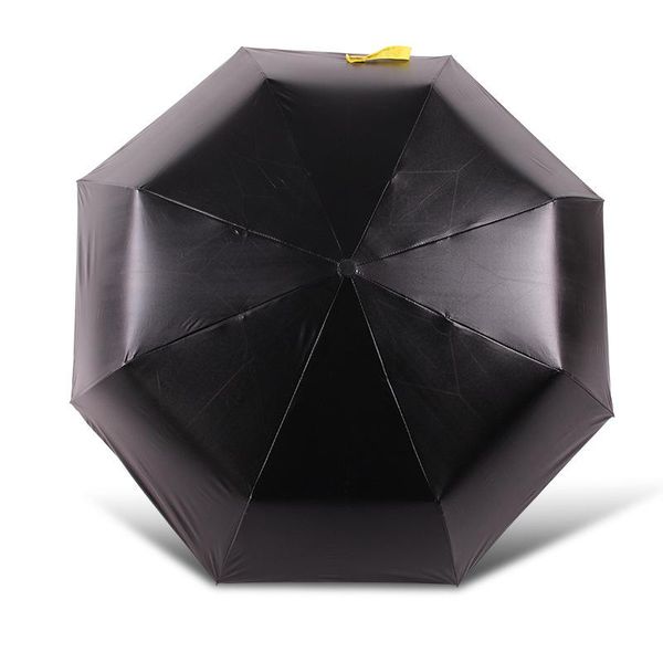 

umbrellas three folding double black coating sun protection uv sunny and rainy small umbrella windproof strong