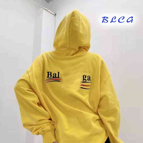 

2022 factory wholesale new + autumn heavy industry letter wave cola embroidered long sleeve hooded pullover pocket sweater, Black