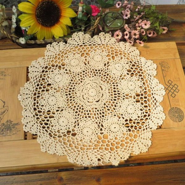 

mats & pads restaurant tablecloth diy small round lace vintage crochet cotton floral
