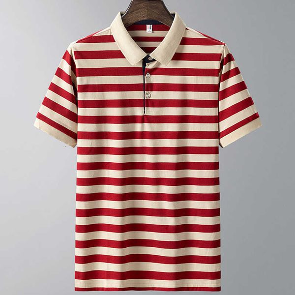 

men's polos summer classic striped shirt business casual big size fashion slim cotton t 8xl hrkm, White;black