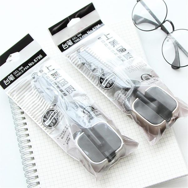 

ballpoint pens 2pcs /lot office stationery gel pen 0.5mm business black desk counter table for bank elegant plastic writing, Blue;orange