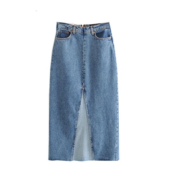 

2021 new women's straight denim skirt, loose, high waist, mixed color, spring and summer fashion u3v6, Black