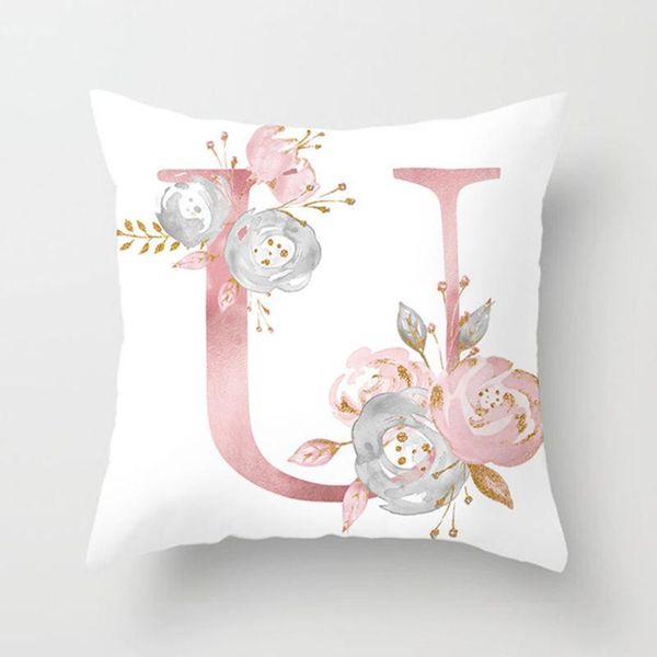 

pillow case 1 pcs 26 english alphabet pattern cushion cover home fabric 45*45cm for office/study