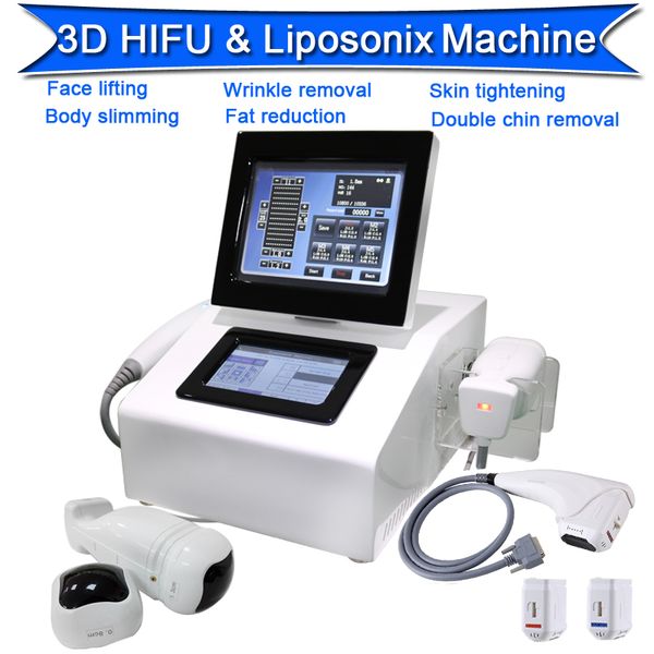 3D HIFU Liposonix Corpo che dimagrisce la macchina per il lifting del viso per il sollevamento della pelle del collo che stringe le macchine per il viso ad ultrasuoni focalizzate ad alta intensità