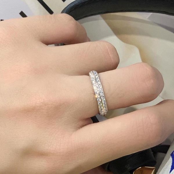 

cluster rings 2021 trend pure 925 sliver european luxury jewelry for women full zircons wedding, Golden;silver