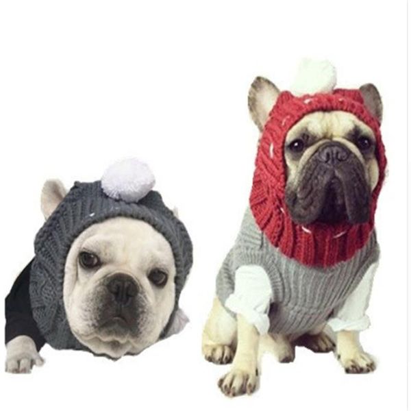 

dog apparel winter warm caps christmas lovely hats costume accessories woolen puppy hat with cute ball headwear for small medium dogs