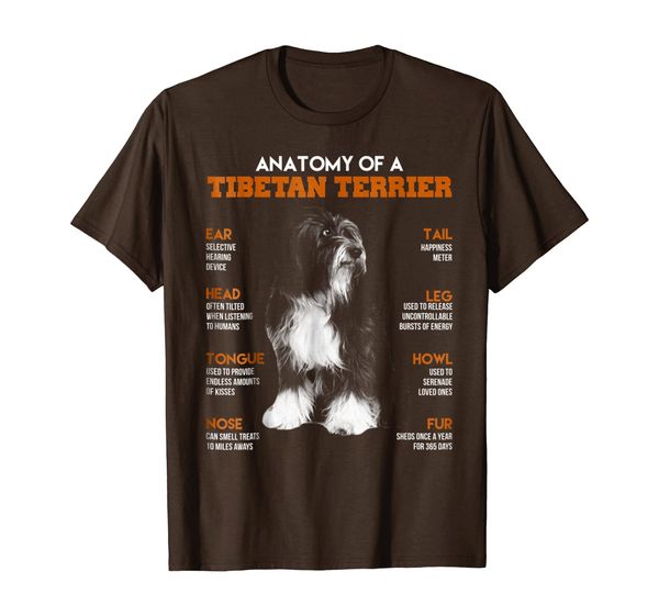 

anatomy of a tibetan terrier dogs t shirt funny gift, White;black