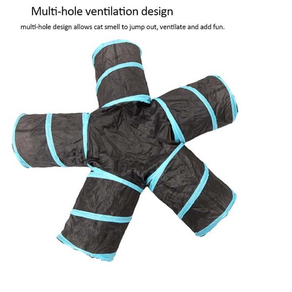 

cat toys drop pet tunnel for kitten 4 holes collapsible crinkle playing toy
