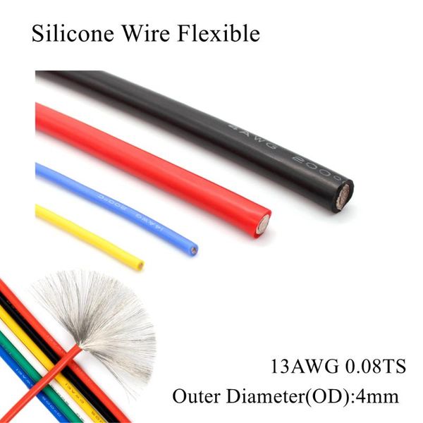 

other lighting accessories 13awg silicone wire flexible gauge stranded tinned copper electrical cables electronic rubber wires soft line ele