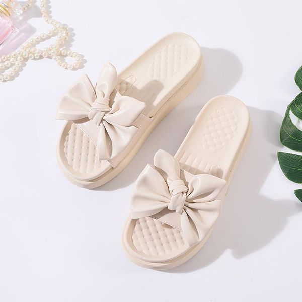 

slippers women's flip flops 2021 leisure fashion solid color all-match comfortable round head open toe sandals platform female shoes, Black