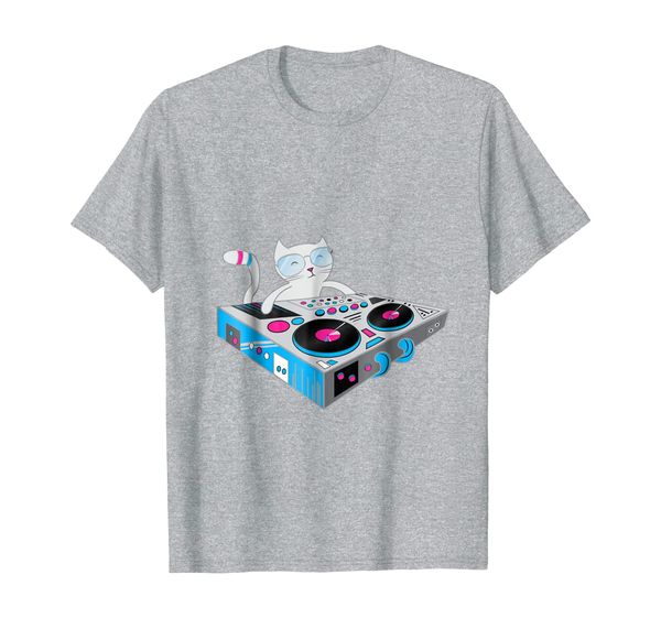 

dj kitty shirt, funny cat tee, disco dj kitten t shirt, White;black
