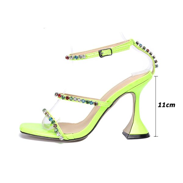 

2021 new summer for women crystal ankle strap sandals open toe high heels rhinestone ladies party club shoes size 35-42 4747, Black