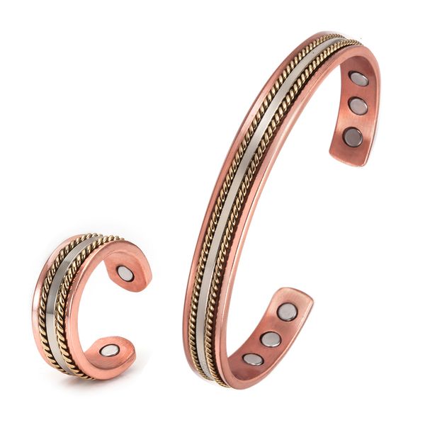 

men's copper magnetic bracelets, and women's stainless steel thread health bracelets, Slivery;crystal