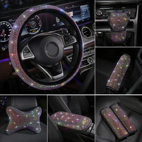

steering wheel covers spot universal rhinestone diamond car accessories cover decor set styling