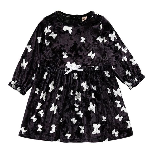 

girl's dresses girl spring/autumn butterfly print long-sleeved dress, Red;yellow