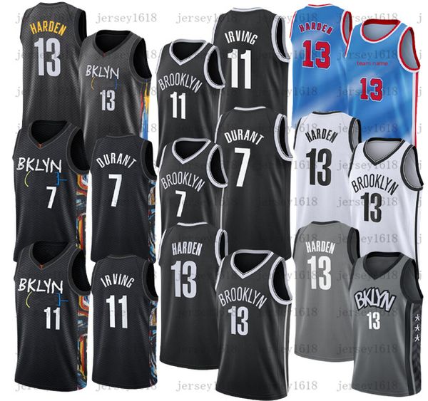 

13 harden basketball jersey kevin 7 durant 11 irving brooklynnetsjames mens kyrie 2020 2021 new city james 13 harden jerseys s-xxl, Black;red