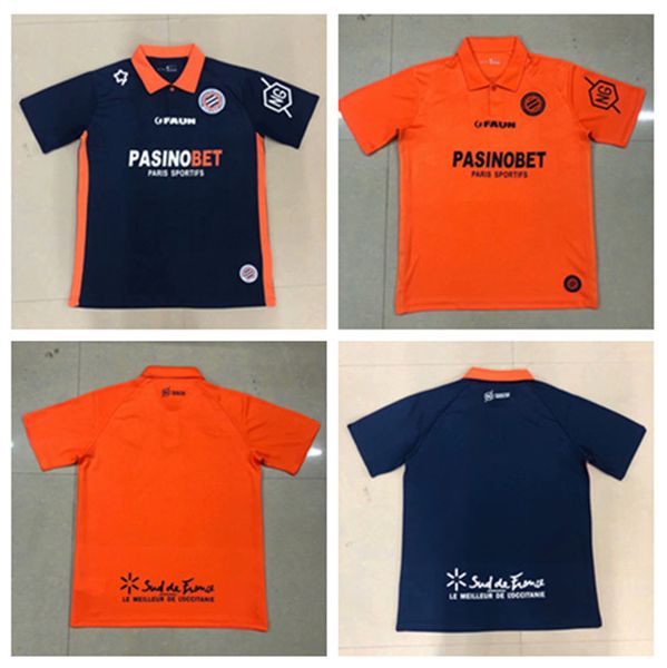 

20 21 men's football montpellier hsc football shirt 2021 home and away stadium blue orange delosavanil kom trod jotad shirt, Black;yellow
