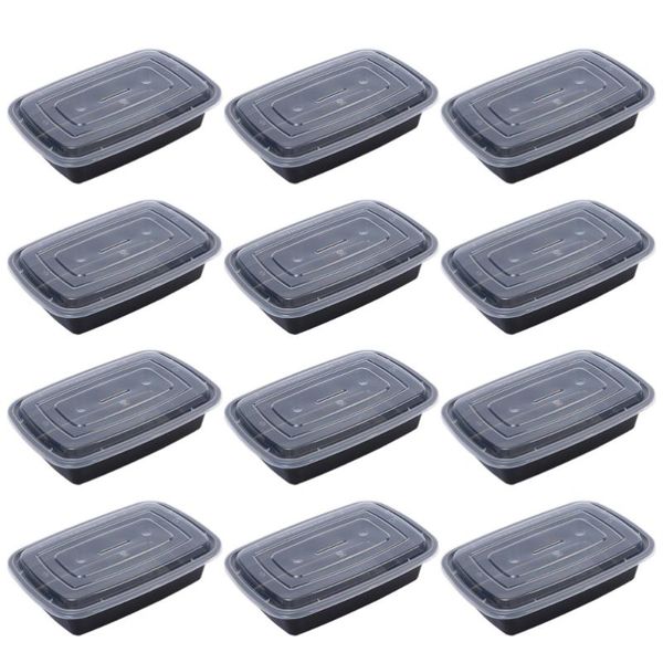 

30pcs disposable lunch boxes takeaway boxes storage (black)