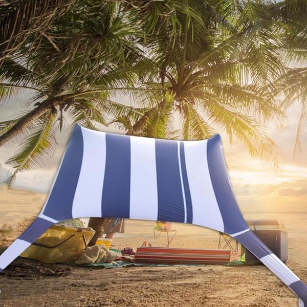 

tents and shelters portable beach tent family sunshade awning summer outdoor garden anti-uv sun shelter with support rod