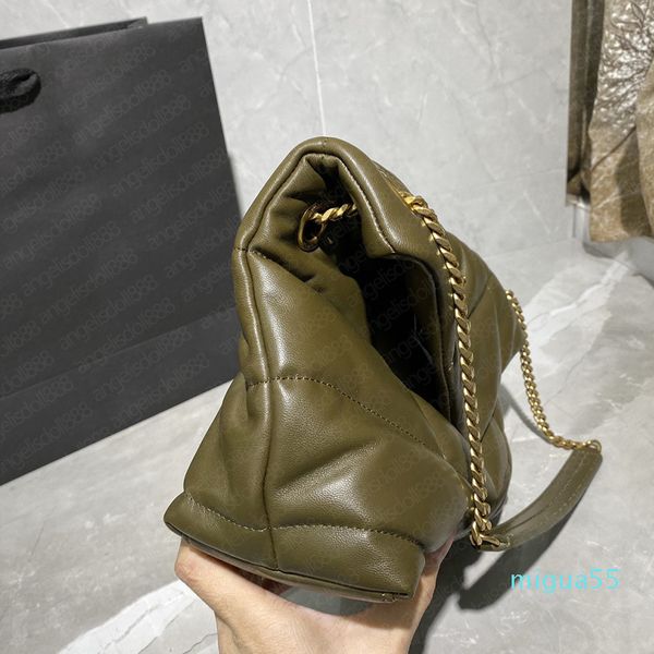 

lambskin genuine leather puuffer chain bag women shoulder handbag with series number large size fashion hand bags purses