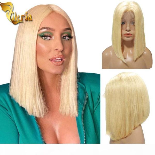 

blonde 613 bob full lace human hair wigs full lace human hair wig with baby hair 8~14inches preplucked natural hairline for black women, Black;brown