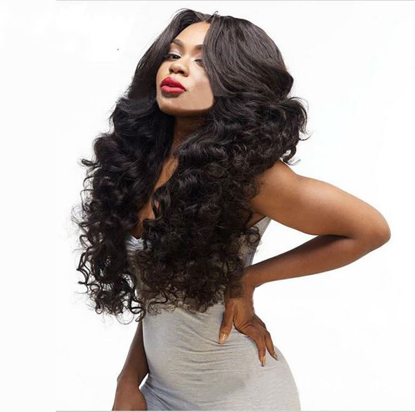

middle part brown long big wave blond brown black hair wig for women