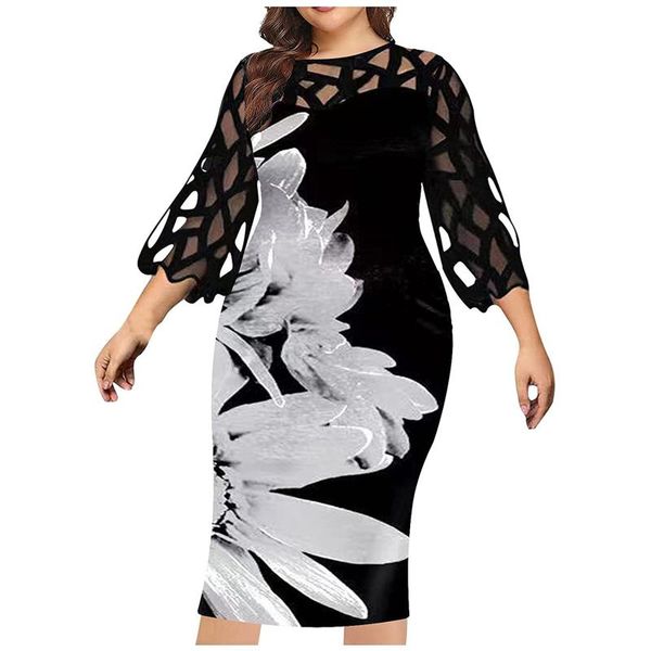 

casual dresses for women party classy cover up dress floral elegant print 2021 summ, Black;gray