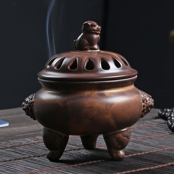 

fragrance lamps ceramic incense burner plate stove alloy cover home decoration