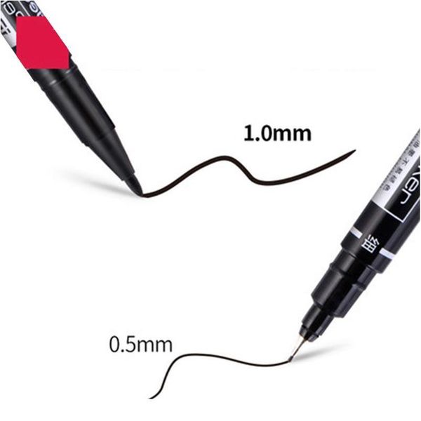 

3pcs permanent markers pen black blue red double headed marker pen for paper steel cd glass fabric paint office school qylnbo