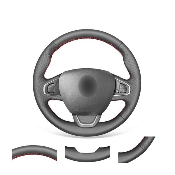 

steering wheel covers black artificial leather(pu) car cover for clio 4 (iv) kaptur captur 2021-2021 accessories interior
