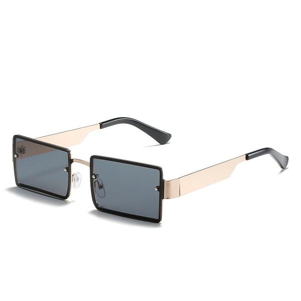 

fashion sunglasses frames 2021 style square trend metal wide leg glasses personalized multi-color dazzling, Black