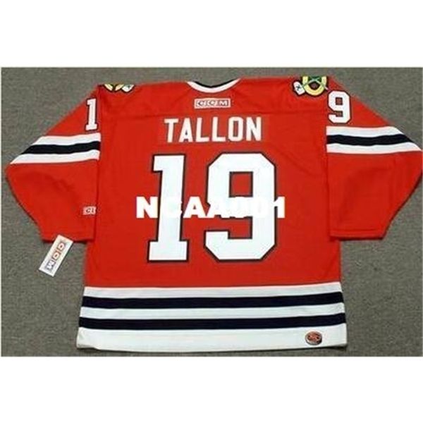 

668s #19 dale tallon chicago blackhawks 1975 ccm hockey jersey or custom any name or number retro jersey, Black