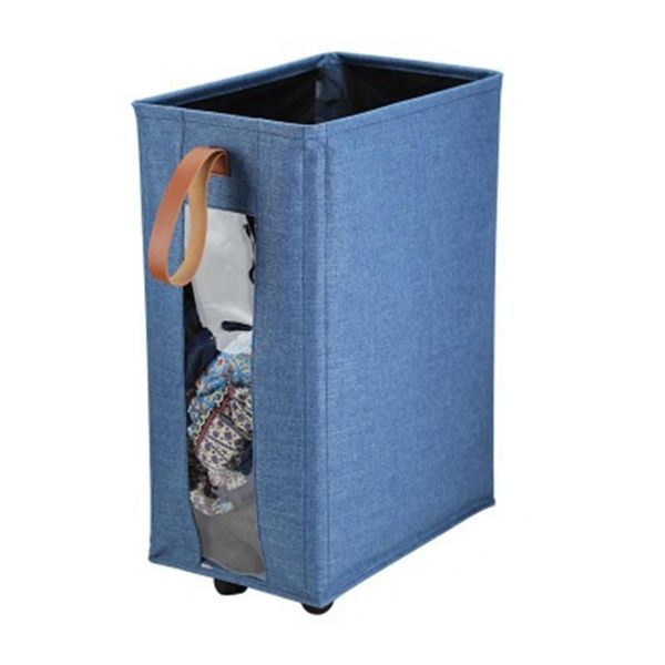 

foldable laundry hamper printed organizer folding laundry rolling cart home fabric basket classifier slim basket