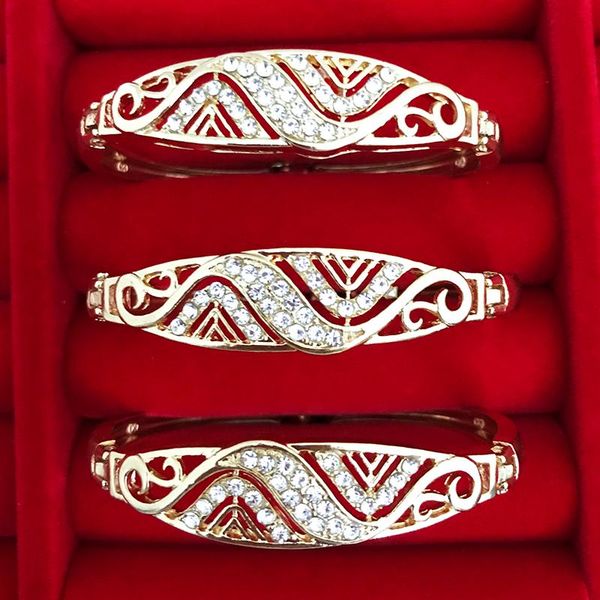 

bangle ethnic style stone rhinestone bracelet set ladies wrist accessories girl 3pcs/ alloy metal, Black