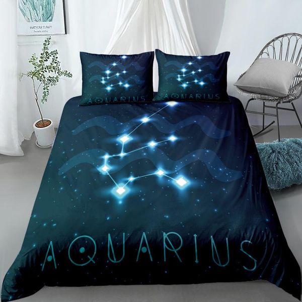 

bedding sets twelve constellations set single twin full  king size aquarius bed aldult kid bedroom duvetcover 3d print