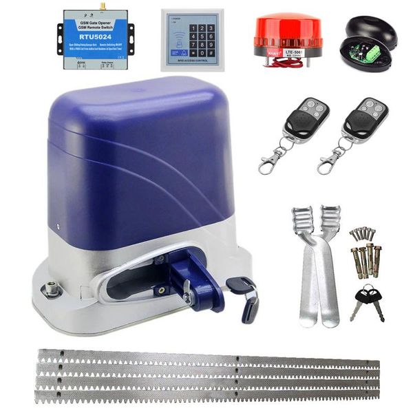 

fingerprint access control automatic electric gate opener for 1300kg sliding door garage operator with 4m steel racks wifi remote gear motor