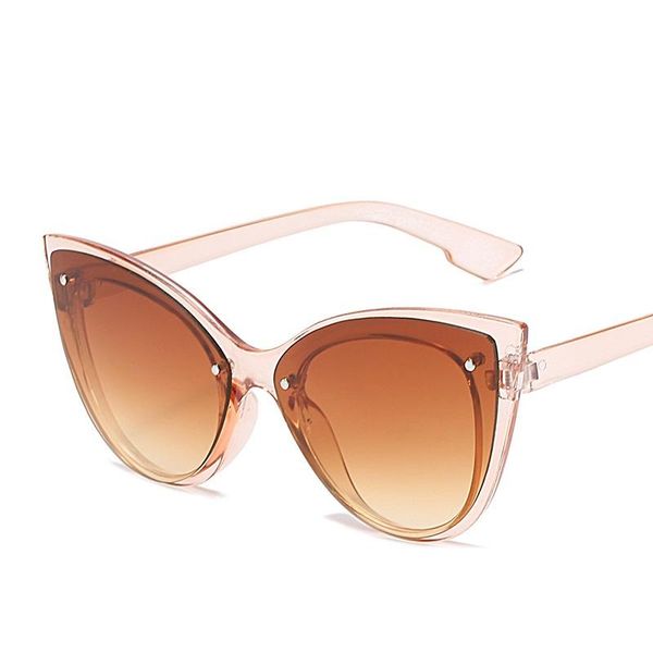

sunglasses 2021 fashion big frame cat eye for women female gradient sun glasses street shooting eyewear contrasting design, White;black