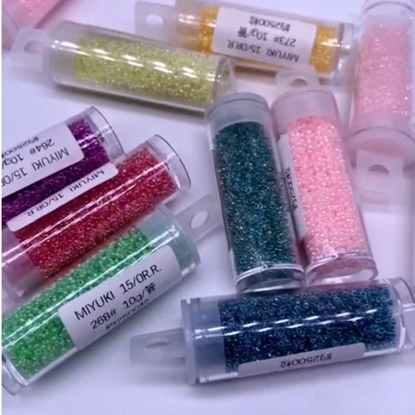 

10g/pipe japan miyuki imported beads 1.5mm transparent pearly lustre series 15/0 round seedbeads for diy jewelry making material