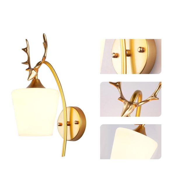 

2021 antlers wall lamp type led lamp aluminum bedside reading for surface decoration of bathroom corridor