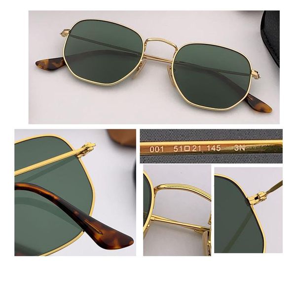 

2021 new fashion classic hexagonal sunglasses women man brand designer gradient square shades 51mm driving sun glasses flat uv400 lens gafas, White;black