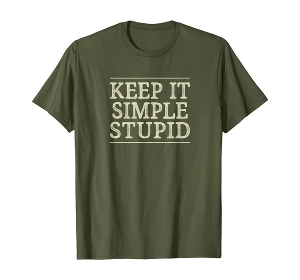 

keep it simple stupid - vintage style t-shirt, White;black