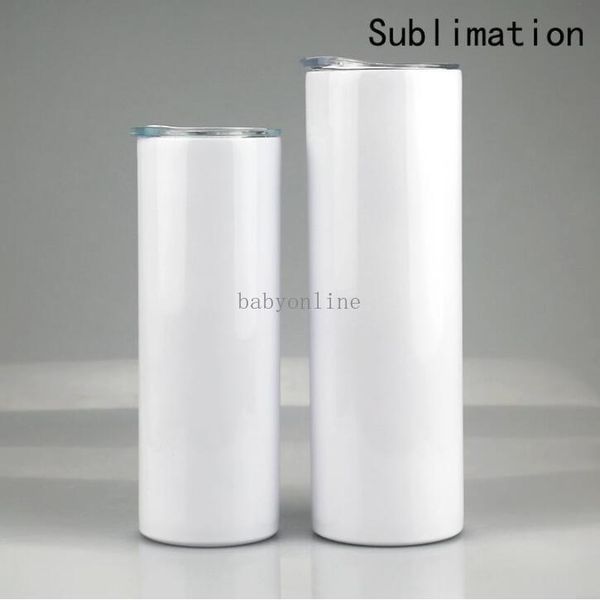 

dhl ship sublimation blank tumbler stainless steel tumblers water bottle car cup with lid straws coffee mug wine glasses drinkware