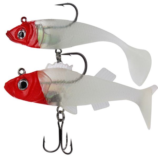 

luminous red head white body luya lead submerged soft fish weihai bait fishing gear