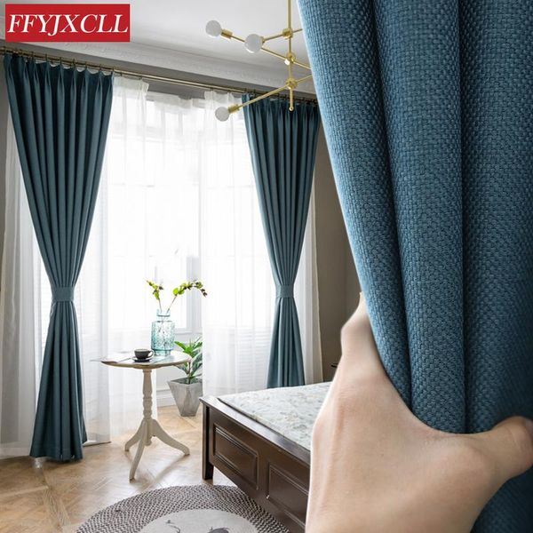 

curtain & drapes pure color window blackout thickened cotton linen shading cutains for living room bedroom luxury curtains courtain