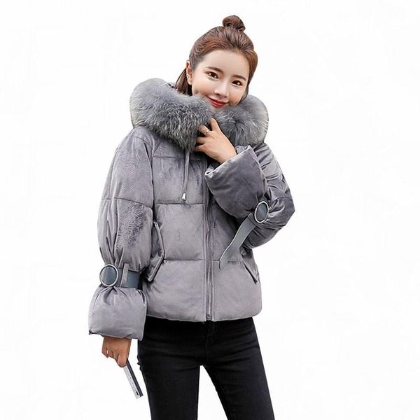 

women's trench coats 2021 fashion casual short winter jacket women thickening warm outerwear parka female cotton padded loose hooded my, Tan;black