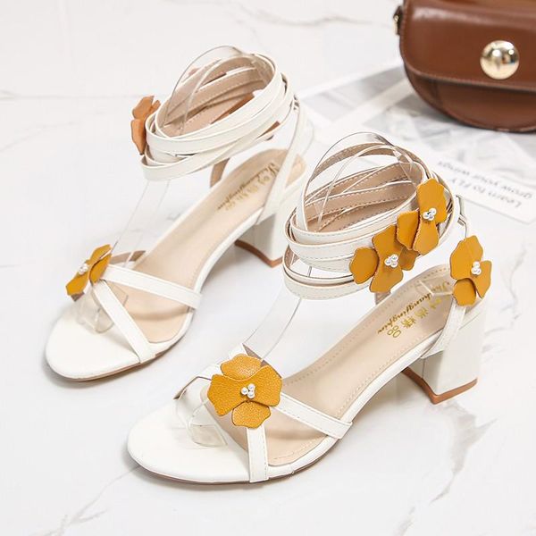 

sandals 2021 summer women's square heels hollow cross open toe beach floral zapatillas mujer casa sapatos femininos, Black