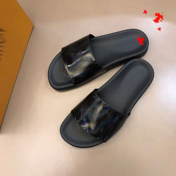 

2021 designer luxurys slippers men sandals fashion beach shoes flip flops flat non-slip classical hole slipper with box size 39-45 -g131, Black