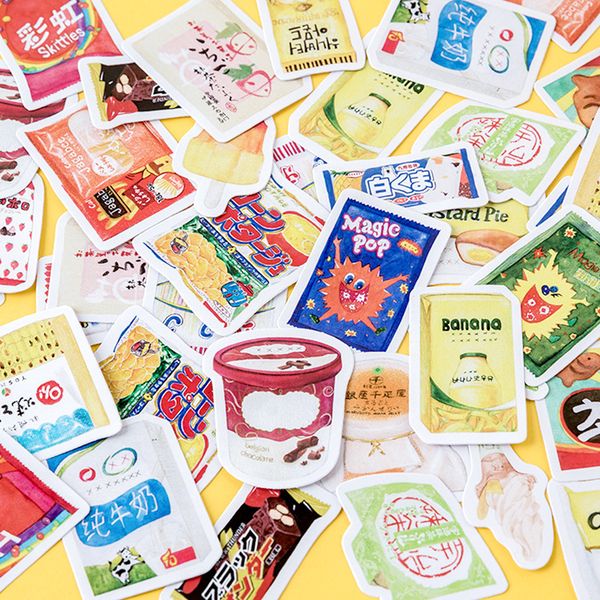 

5pieces/lot 45pcs good snacks stationery sticker kawaii stickers paper adhesive stickers diy scrapbooking diary ps albums